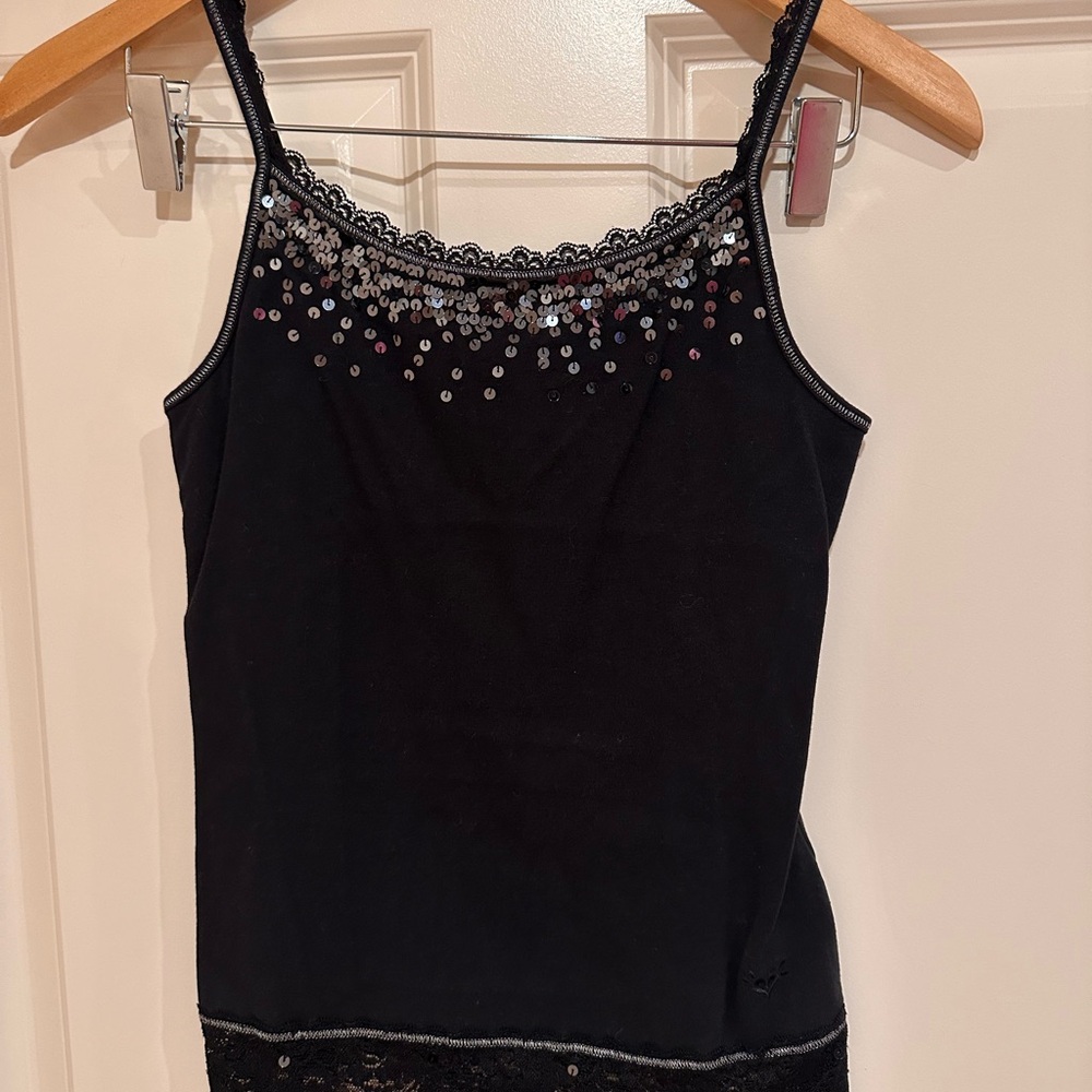 Justice Black Embellished Sleeveless Camisole